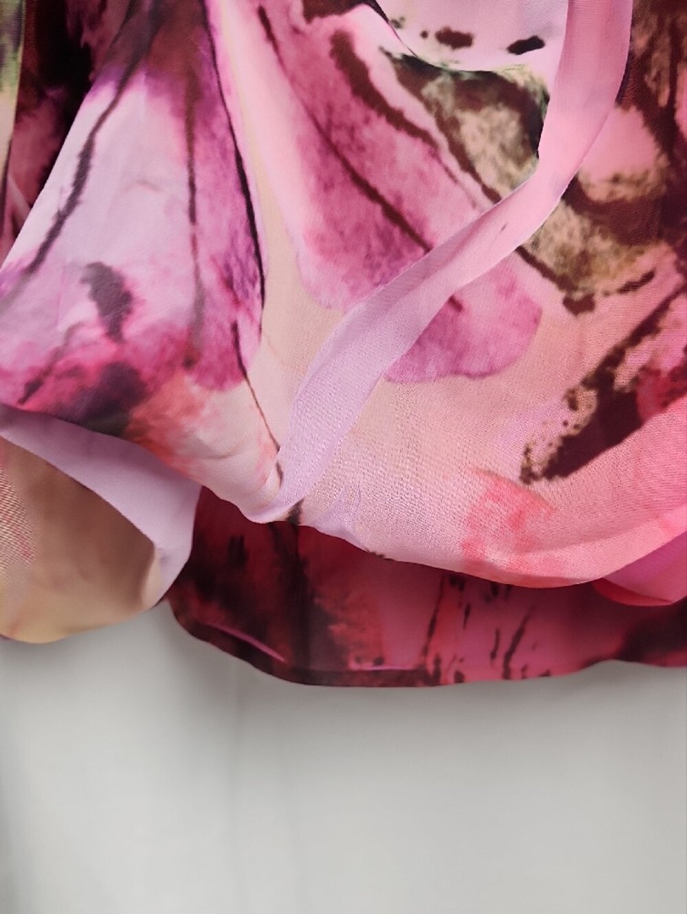 NY Collection Pink and Purple Floral Chiffon Tank M - Picture 7 of 8